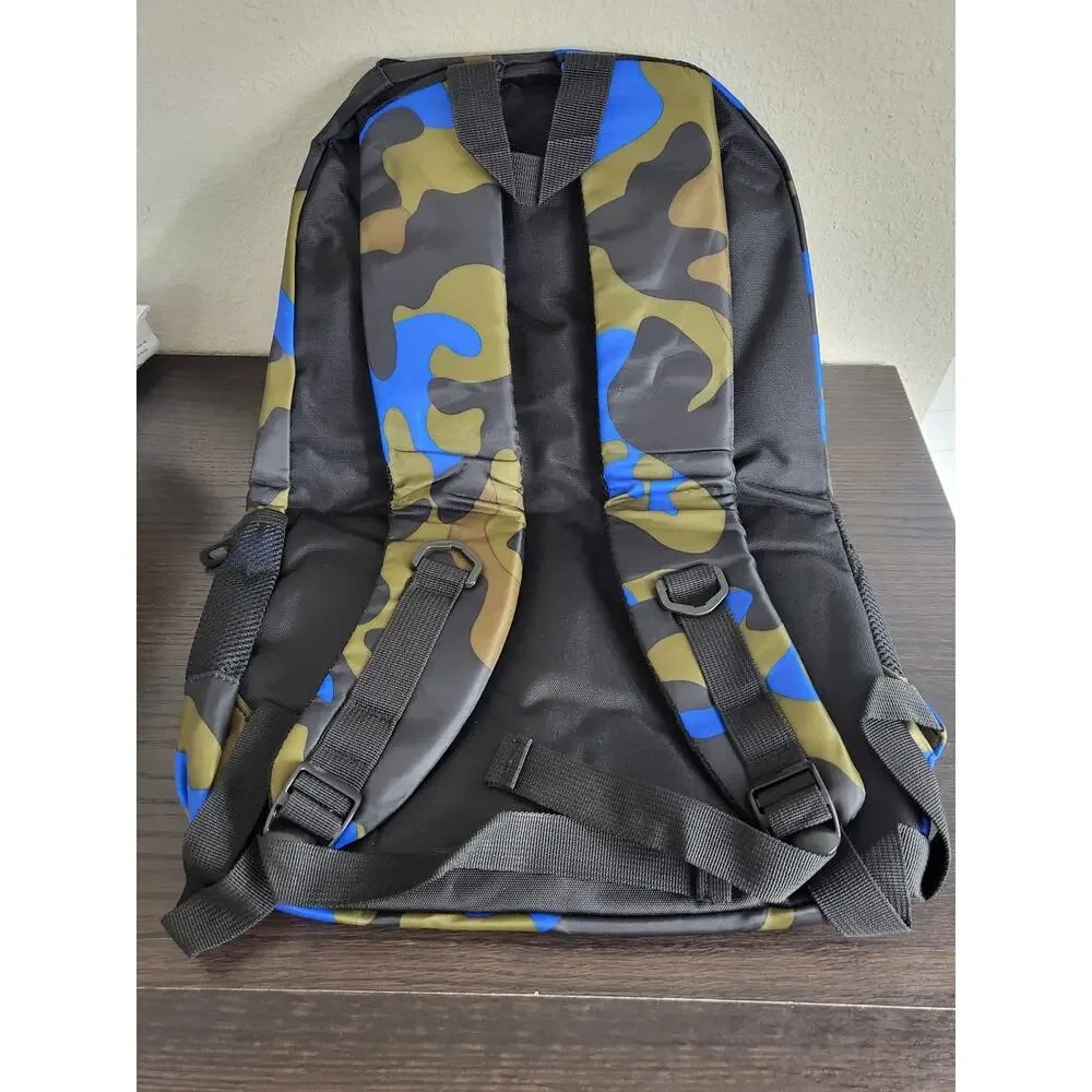 Blue Camouflage Backpack Lightweight Water Resistant School Hiking Travel NEW